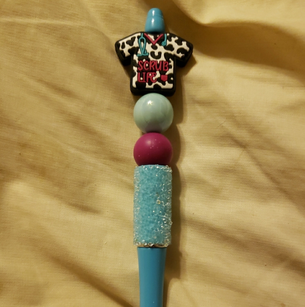 New Handmade Scrub Life Focal Bead Beaded Pen